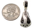 Jet And Sterling Silver Slide Pendant WX42725